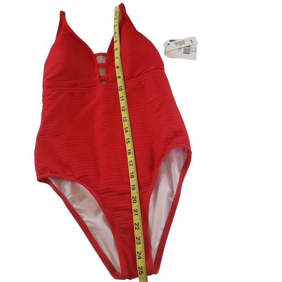 Wonderly Womens Red Ribbed One Piece Swimsuit NWT Memorial Day 4th July Sz Small - Picture 6 of 11